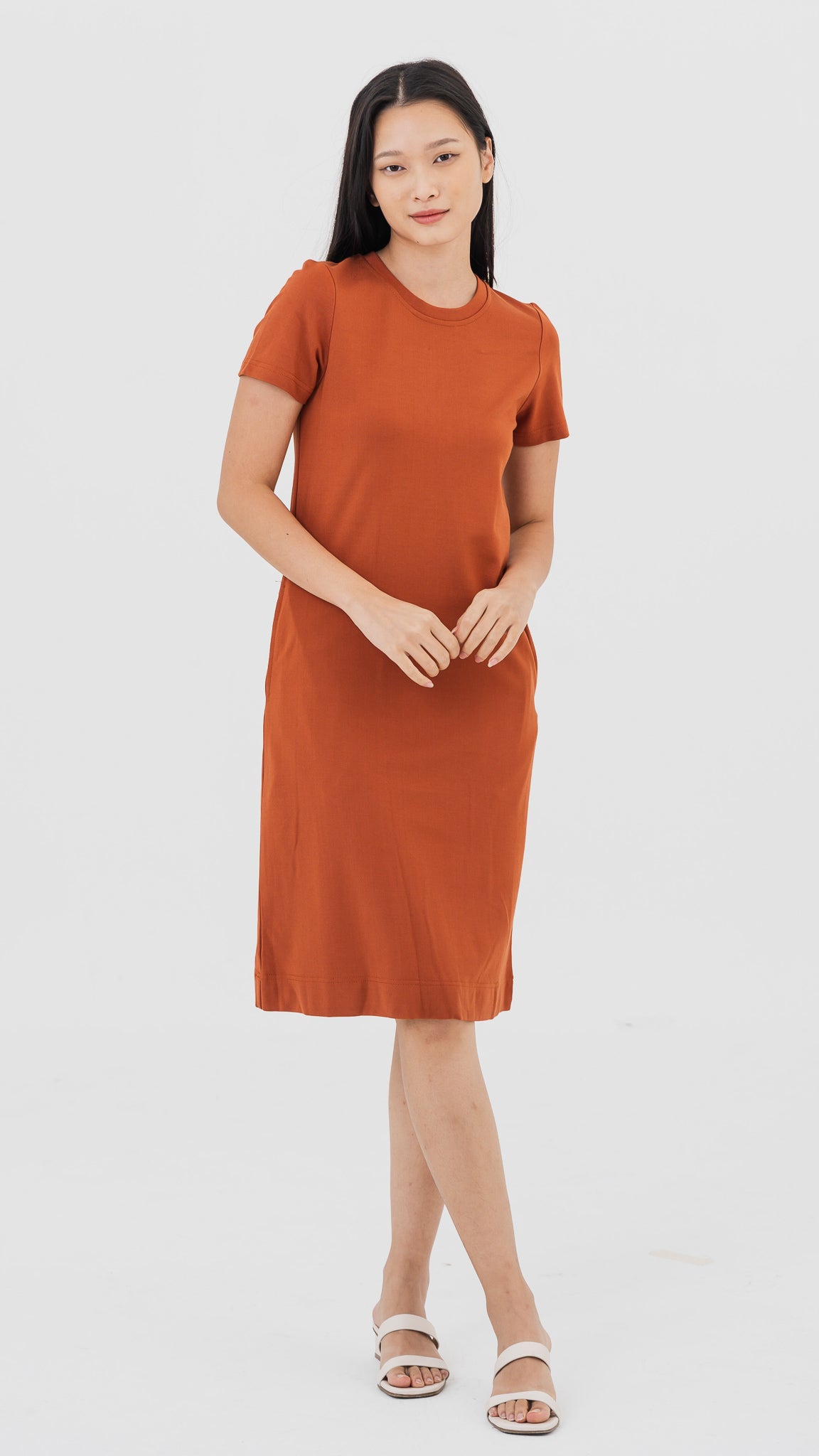 Everyday Roma T-shirt Dress in Rust - First Stitch