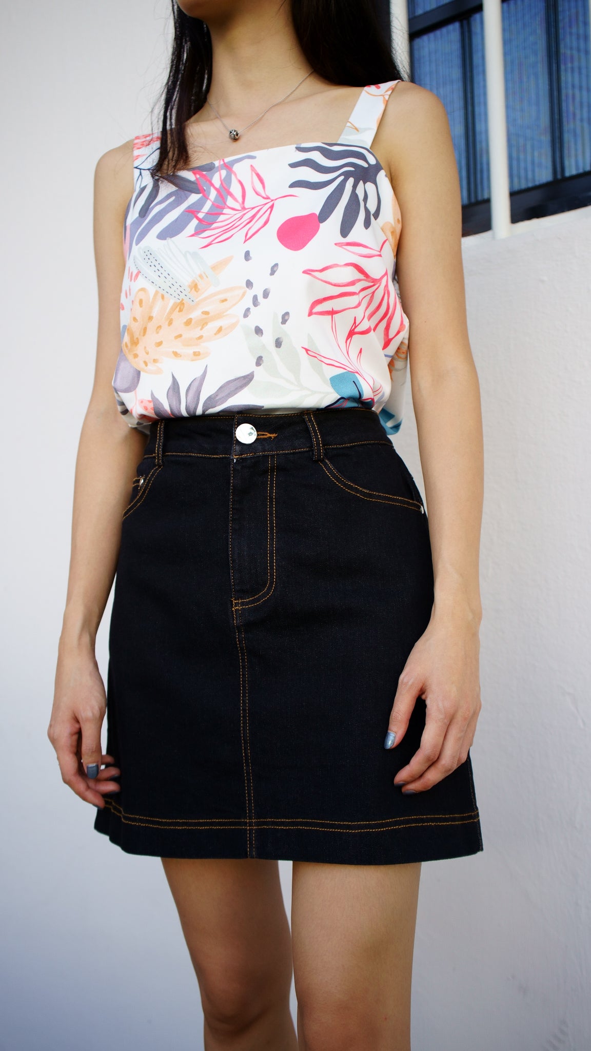 Black denim hotsell skirt online