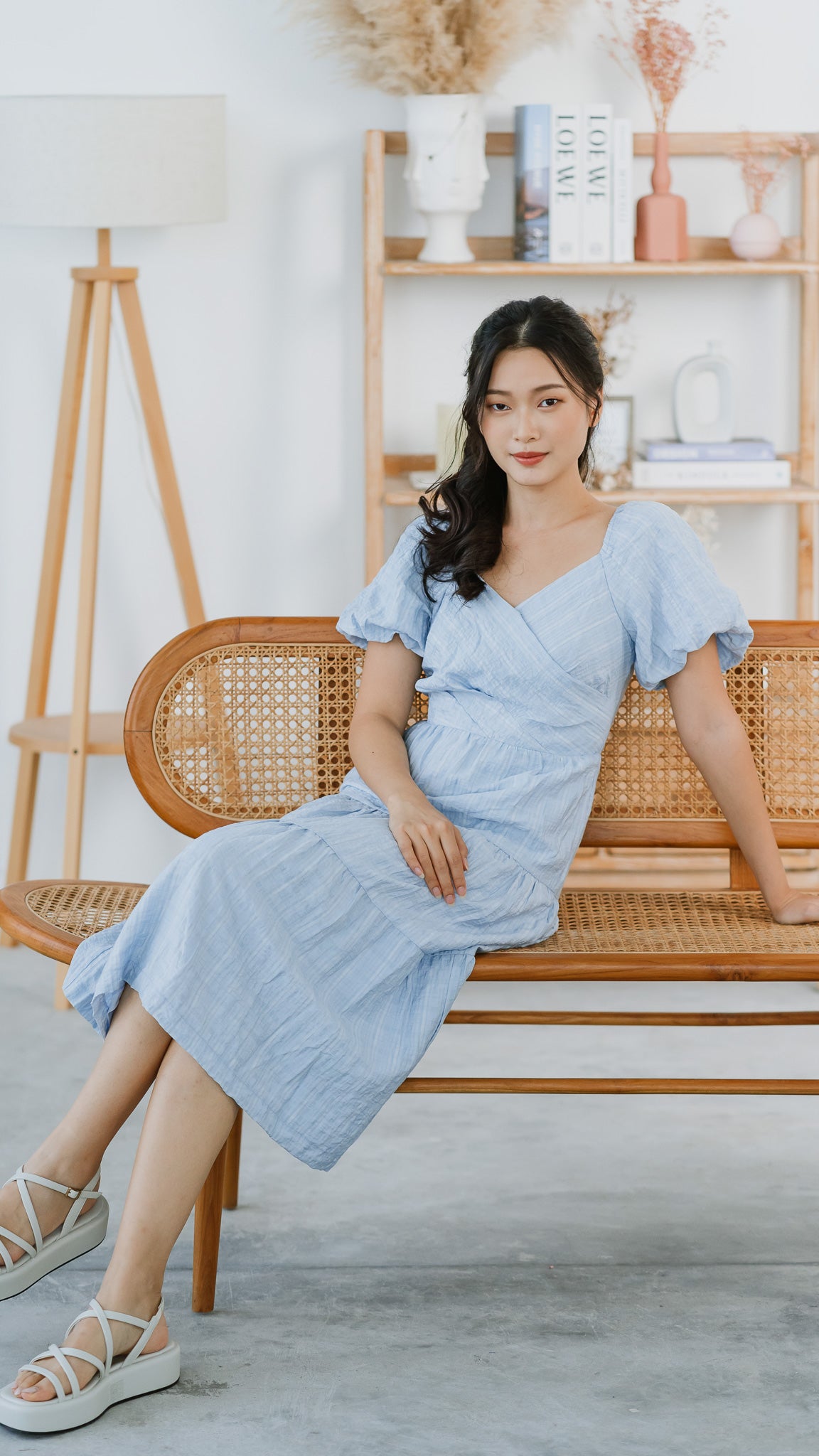 Checkered powder blue clearance dress