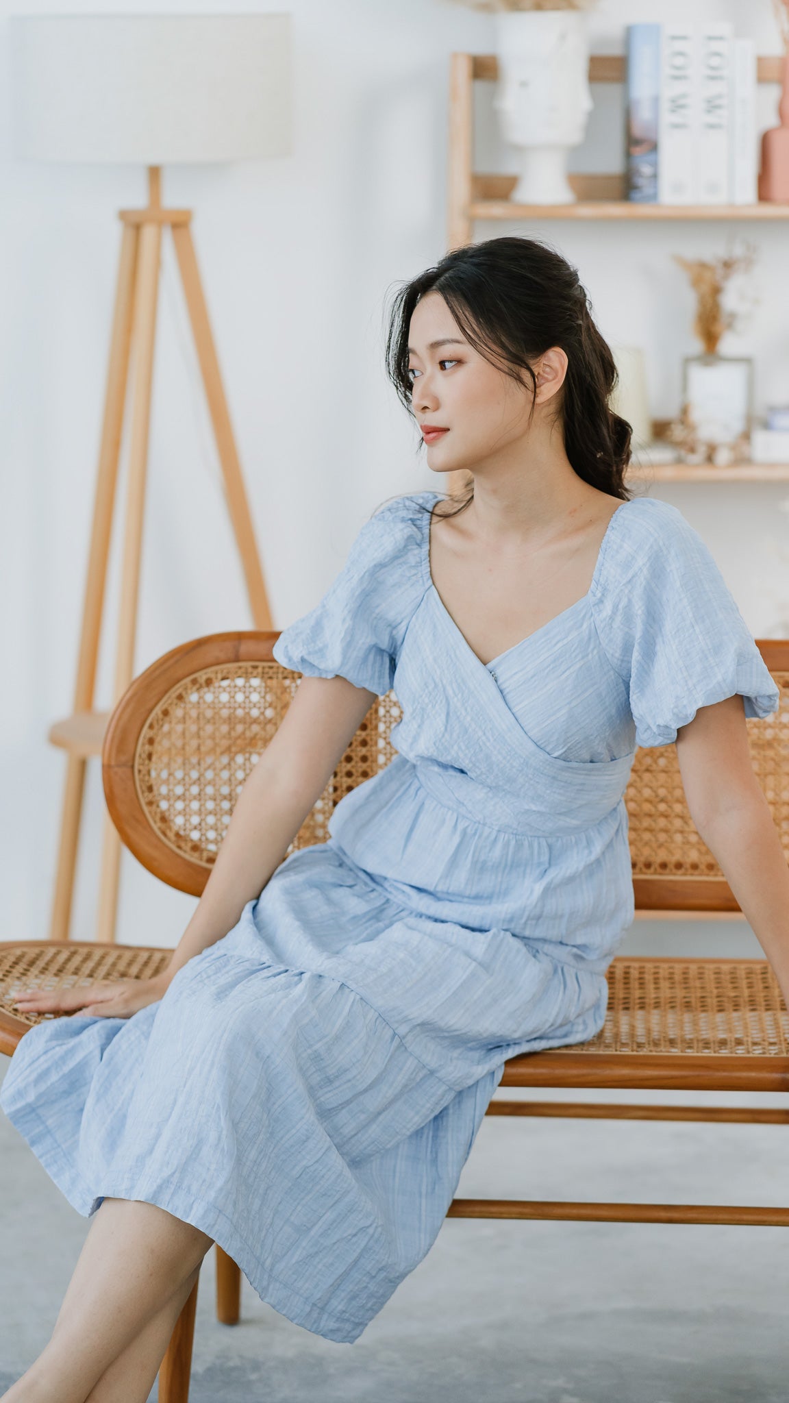 Checkered powder hotsell blue dress