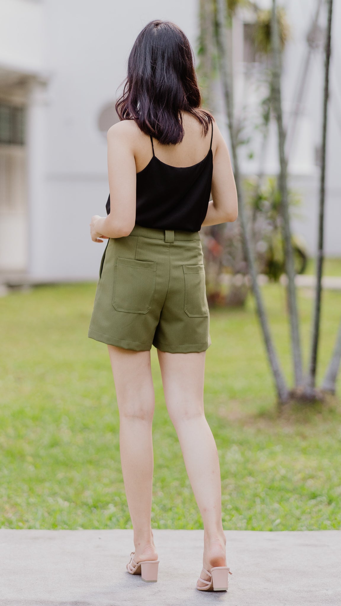 Olive green shorts outlet outfit womens