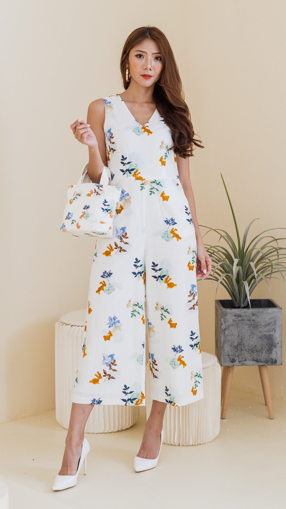 Leaps Bounds Maxi Linen Jumpsuit in White First Stitch