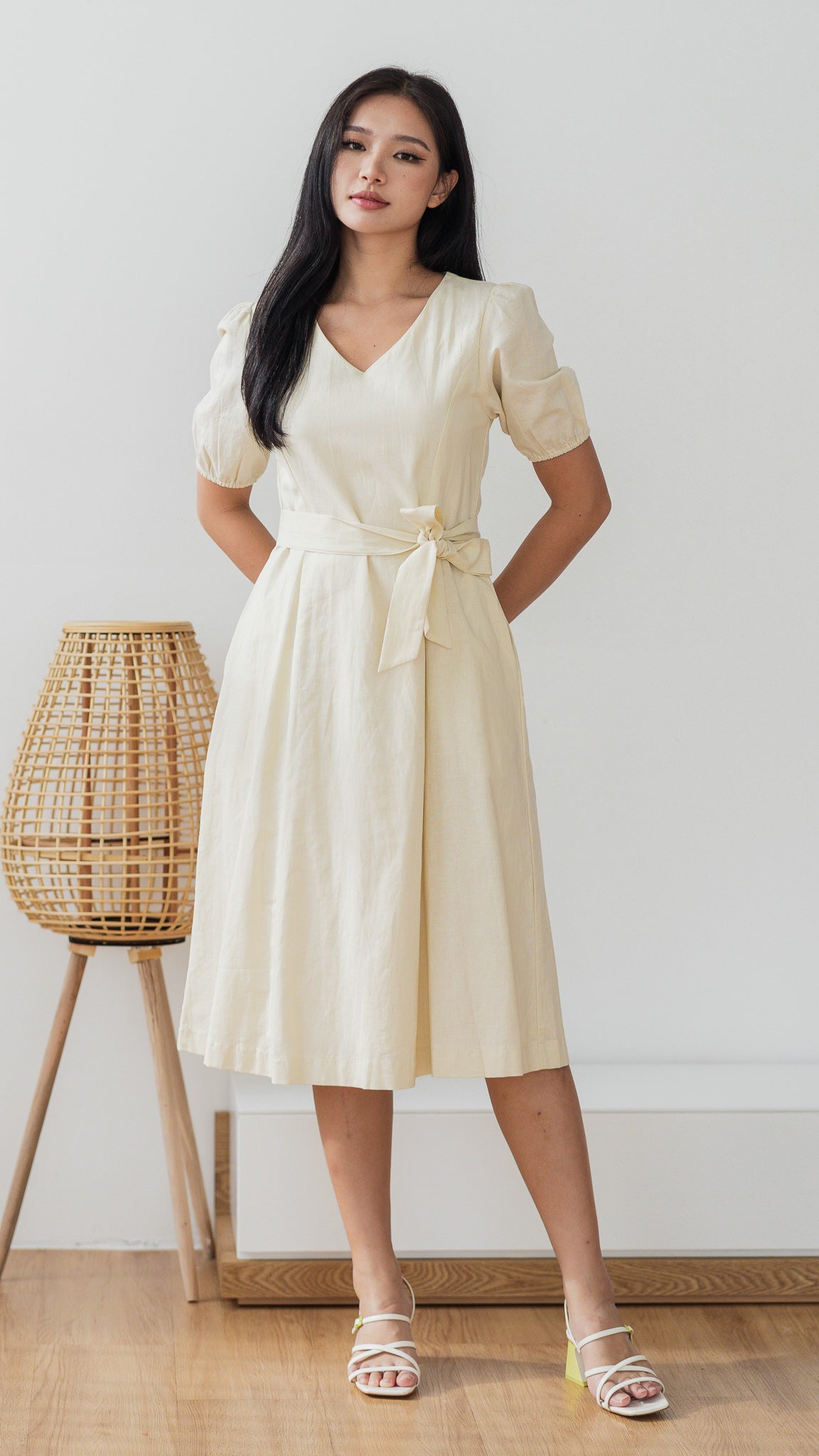 Beige hotsell linen dress